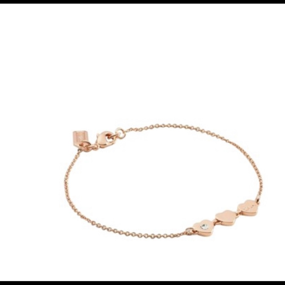 Rose Gold three hearts Coach bracelet